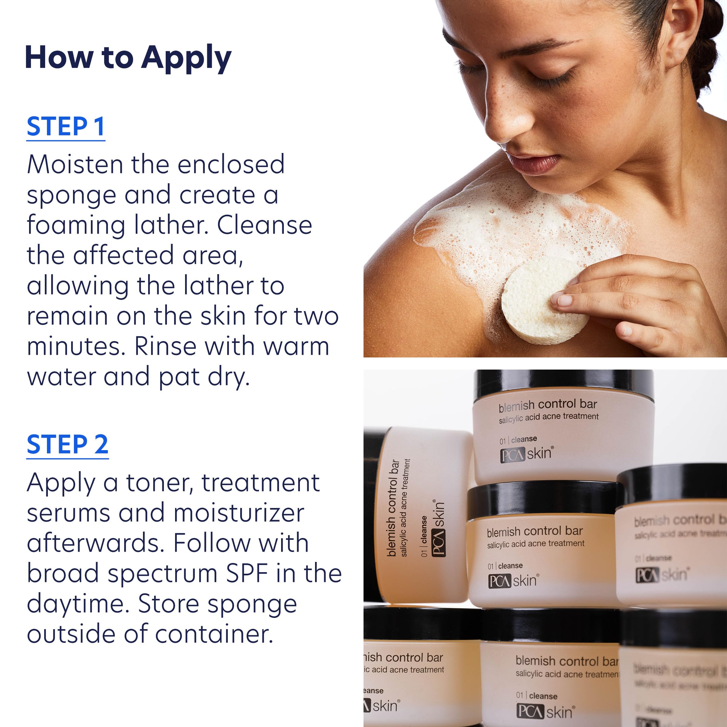 Anti-acne clearing treatment bar showing ingredients and two percent salicylic acid label