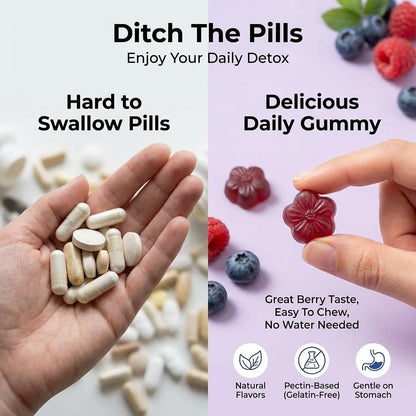Back label of Purify Life milk thistle gummies listing silymarin extract ingredients