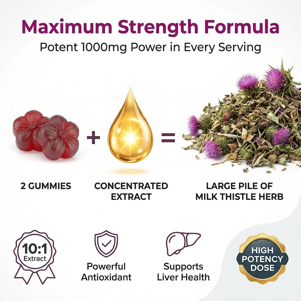 Side view of Purify Life vegan liver cleanse supplement with 1000mg equivalent callout