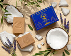Ancient Greek Remedy natural handmade soap ingredients display