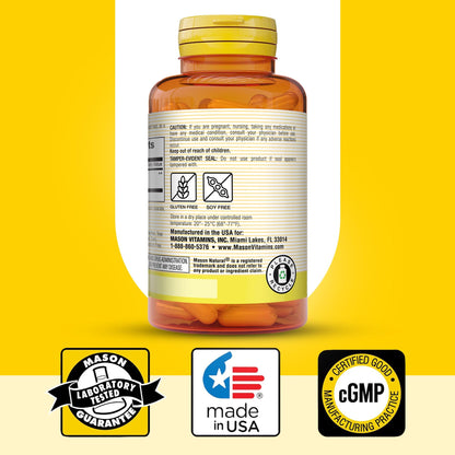 Authentic Mason Natural ginger 500mg herbal capsules bottle for stomach comfort