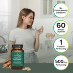 Premium imported Prominent Nutrition Organic Shatavari supplement bottle for women's reproductive wellness.