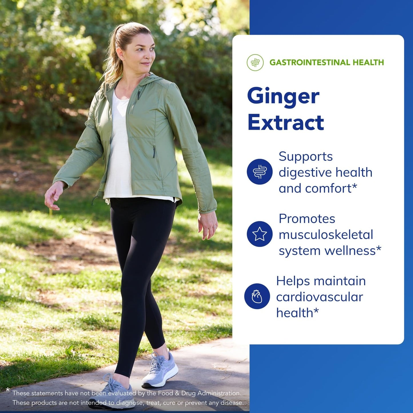 Pure Encapsulations Ginger Extract 120 vegetarian capsules side view highlighting hypoallergenic and gluten free certification