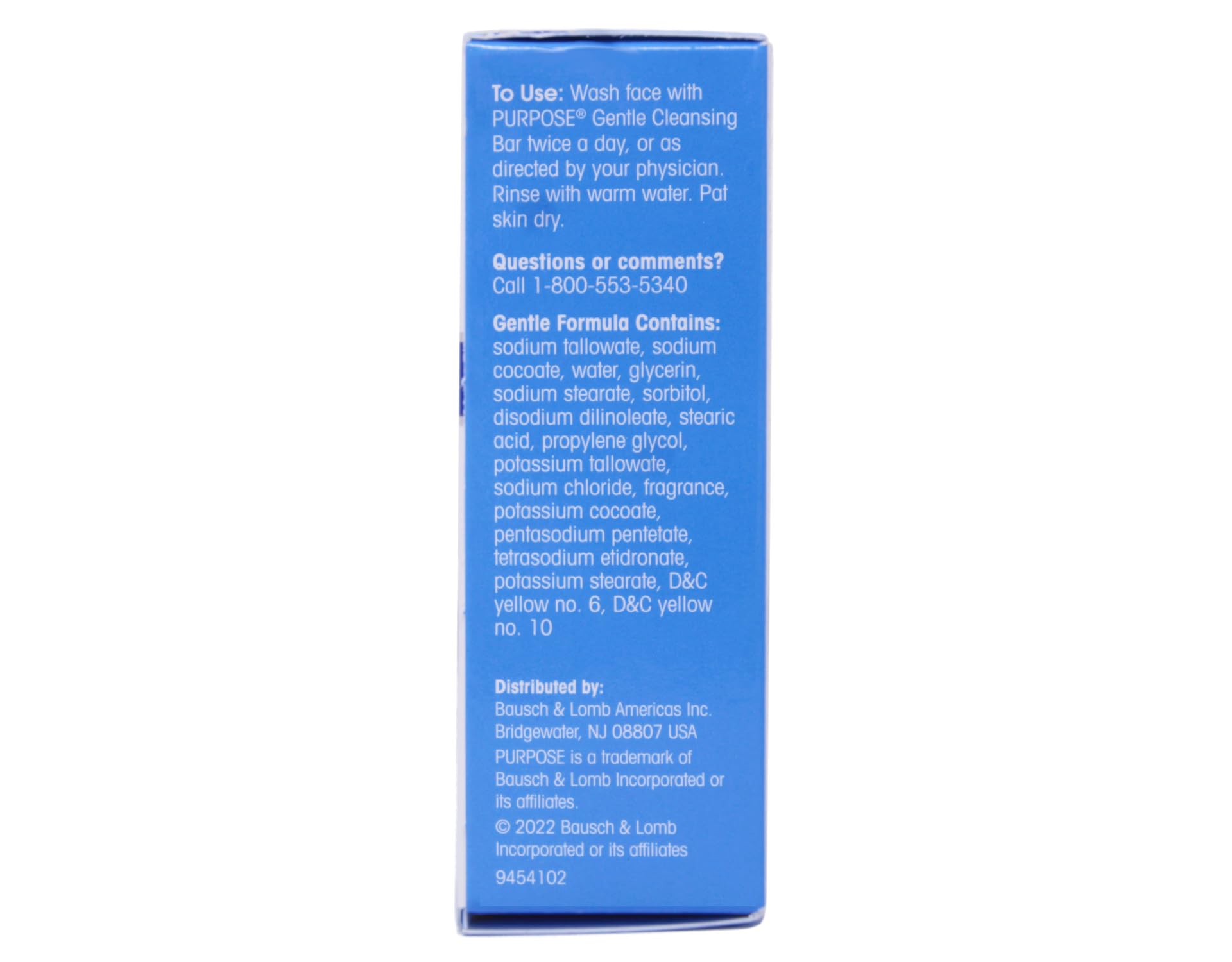 Purpose oil free facial cleansing bar packaging highlighting dermatologist recommended formula
