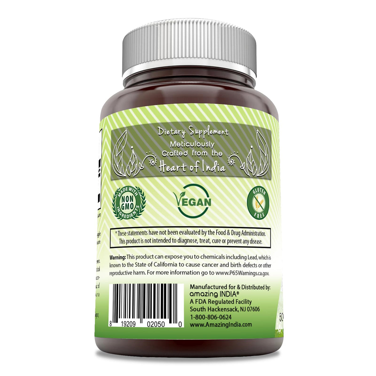 Amazing India herbal supplement bottle packaging for women
