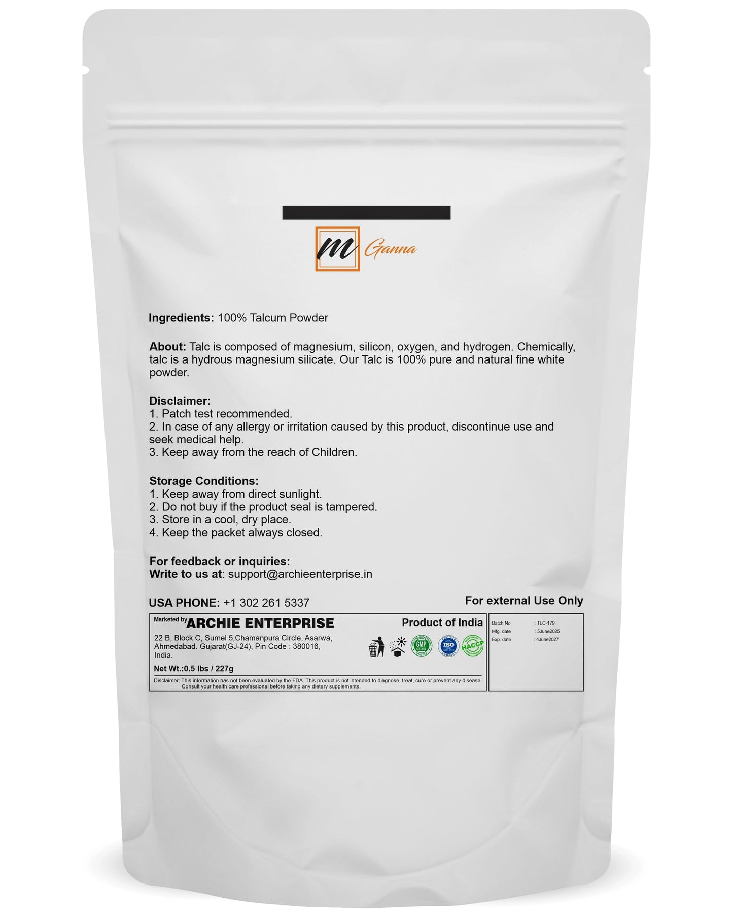MGanna natural mineral cosmetic powder packaging