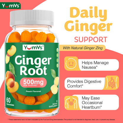 Premium peach flavored herbal supplement for motion sickness and morning sickness relief.