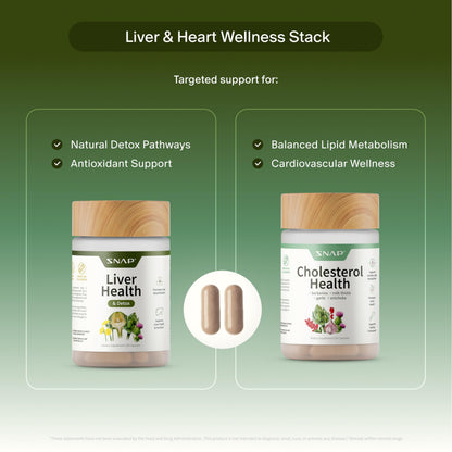Authentic USA imported Snap Supplements heart and metabolic wellness duo pack.