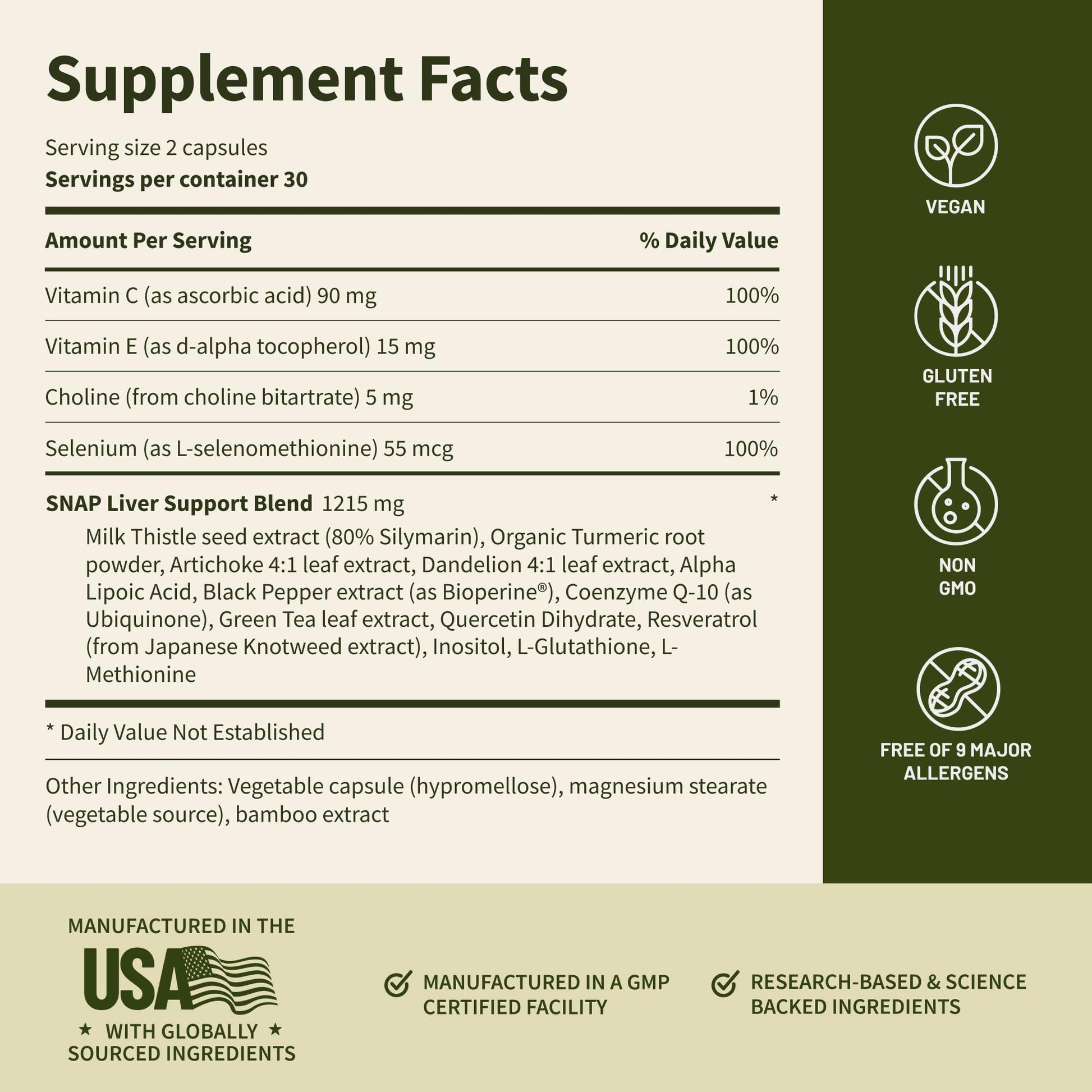 Snap Supplements plant-powered liver cleanse and lipid support daily capsule bottles.