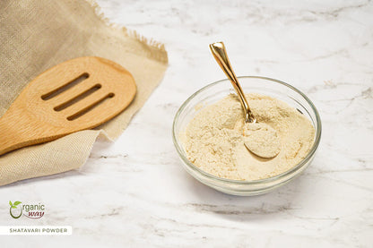 Organic Way Shatavari Powder packaging details and certifications
