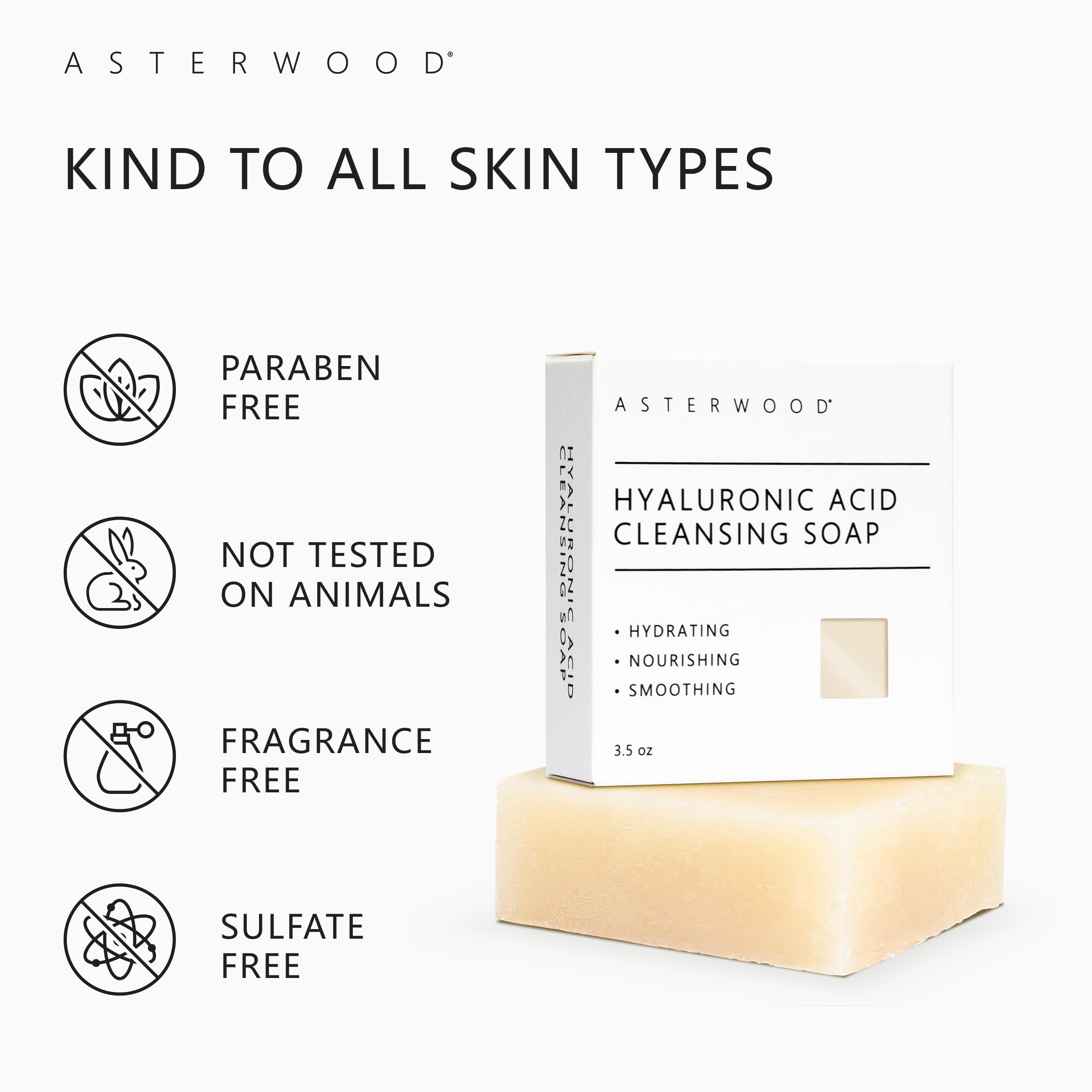 Asterwood skin plumping and wrinkle reducing facial cleanser packaging