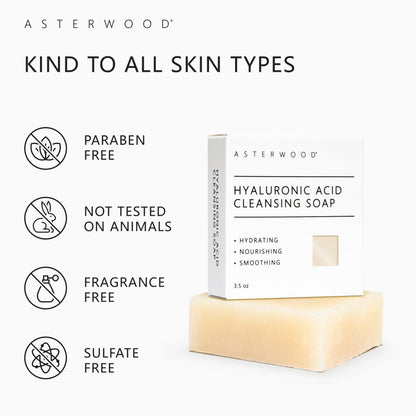 Asterwood skin plumping and wrinkle reducing facial cleanser packaging