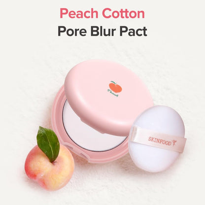 Skinfood Peach Cotton Pore Blur Pact open compact showing powder