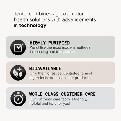 Side profile of Toniiq ultra high strength milk thistle packaging highlighting extract ratio