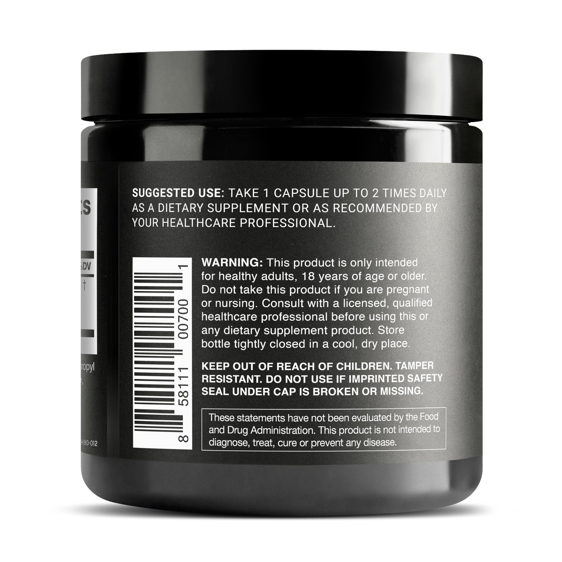 Secure cap and seal verification of genuine imported Toniiq health supplement