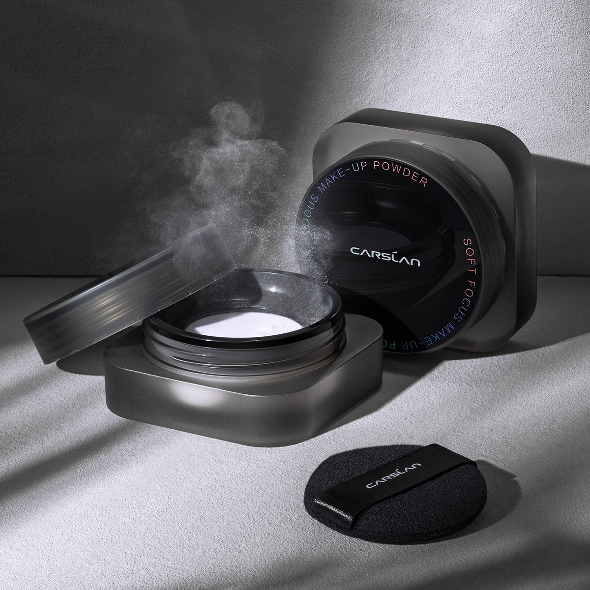 Carslan 1.0 Soft Focus Loose Setting Powder compact jar design