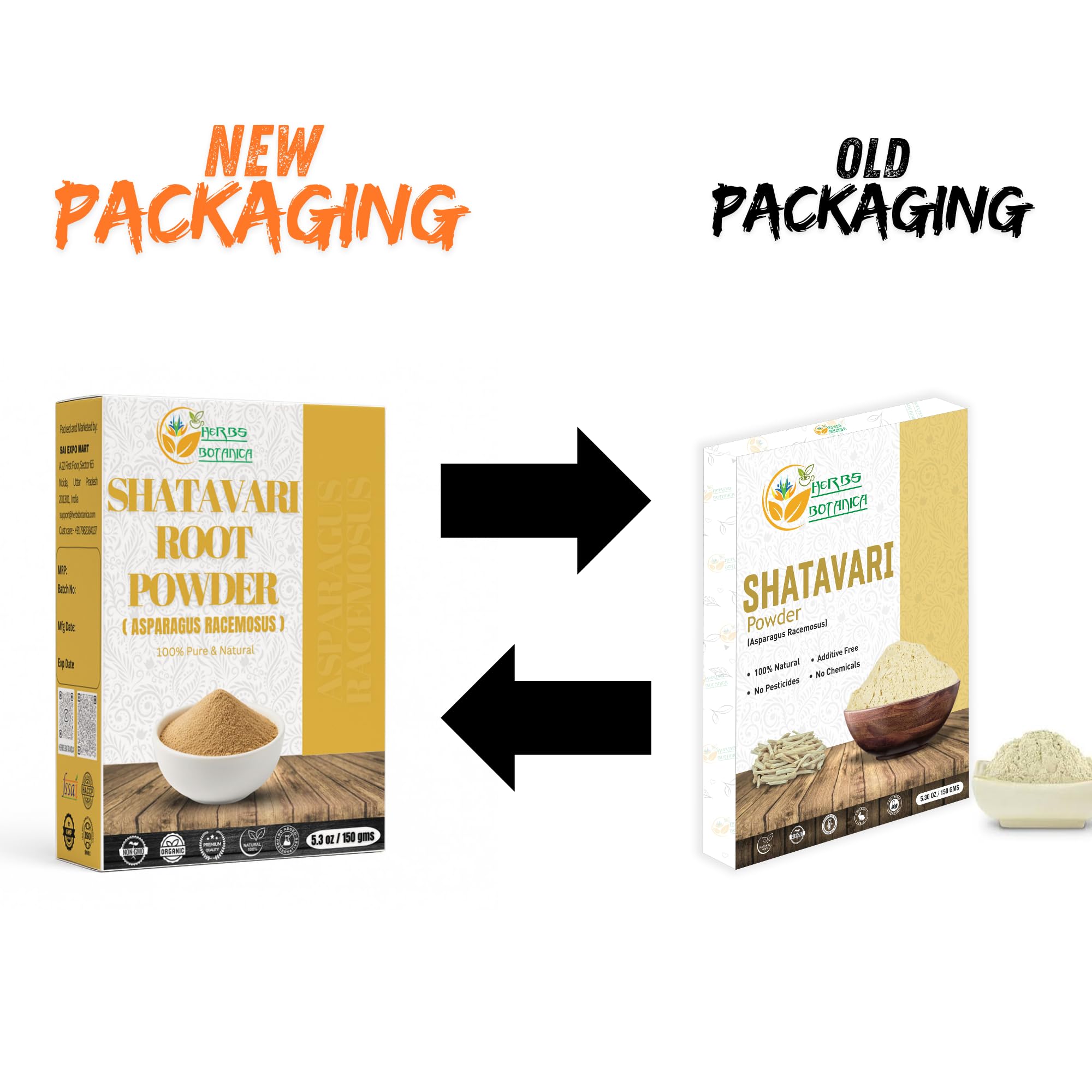 Herbs Botanica Shatavari root powder supplement packaging