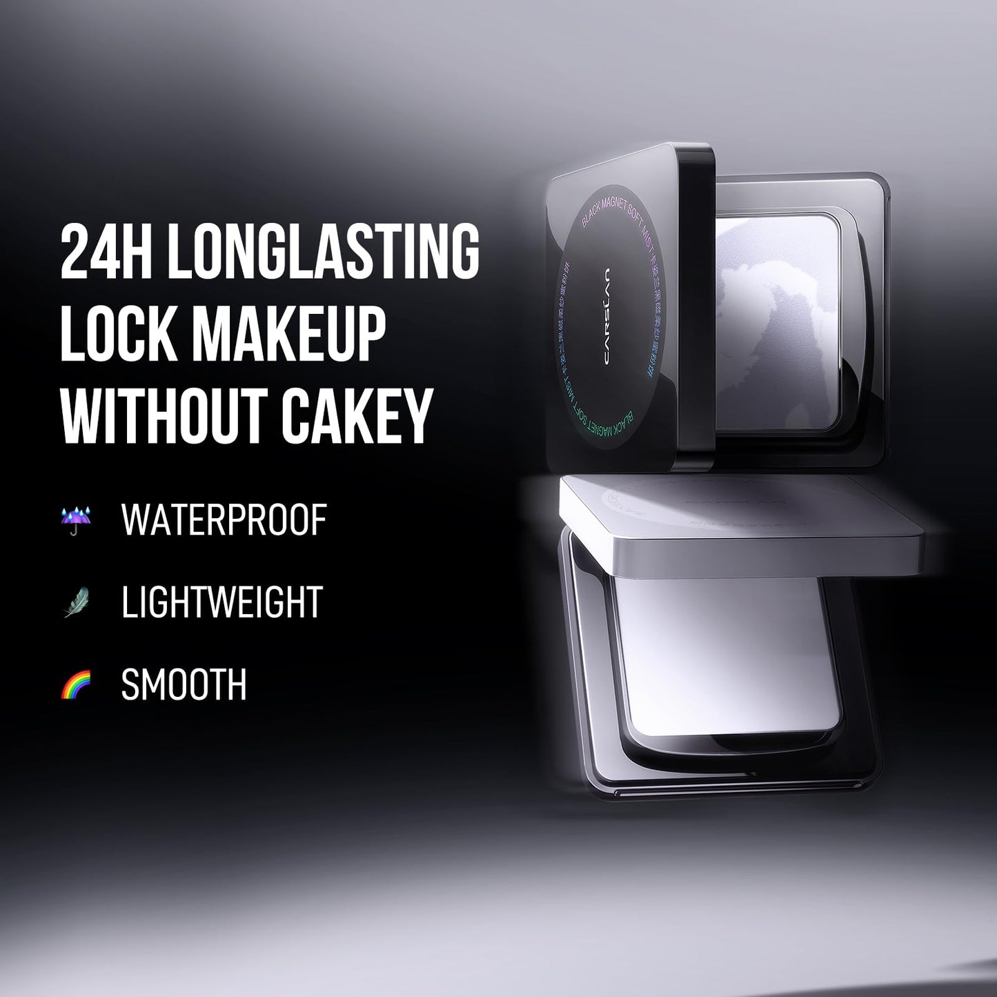 Carslan talc free translucent makeup powder texture close up