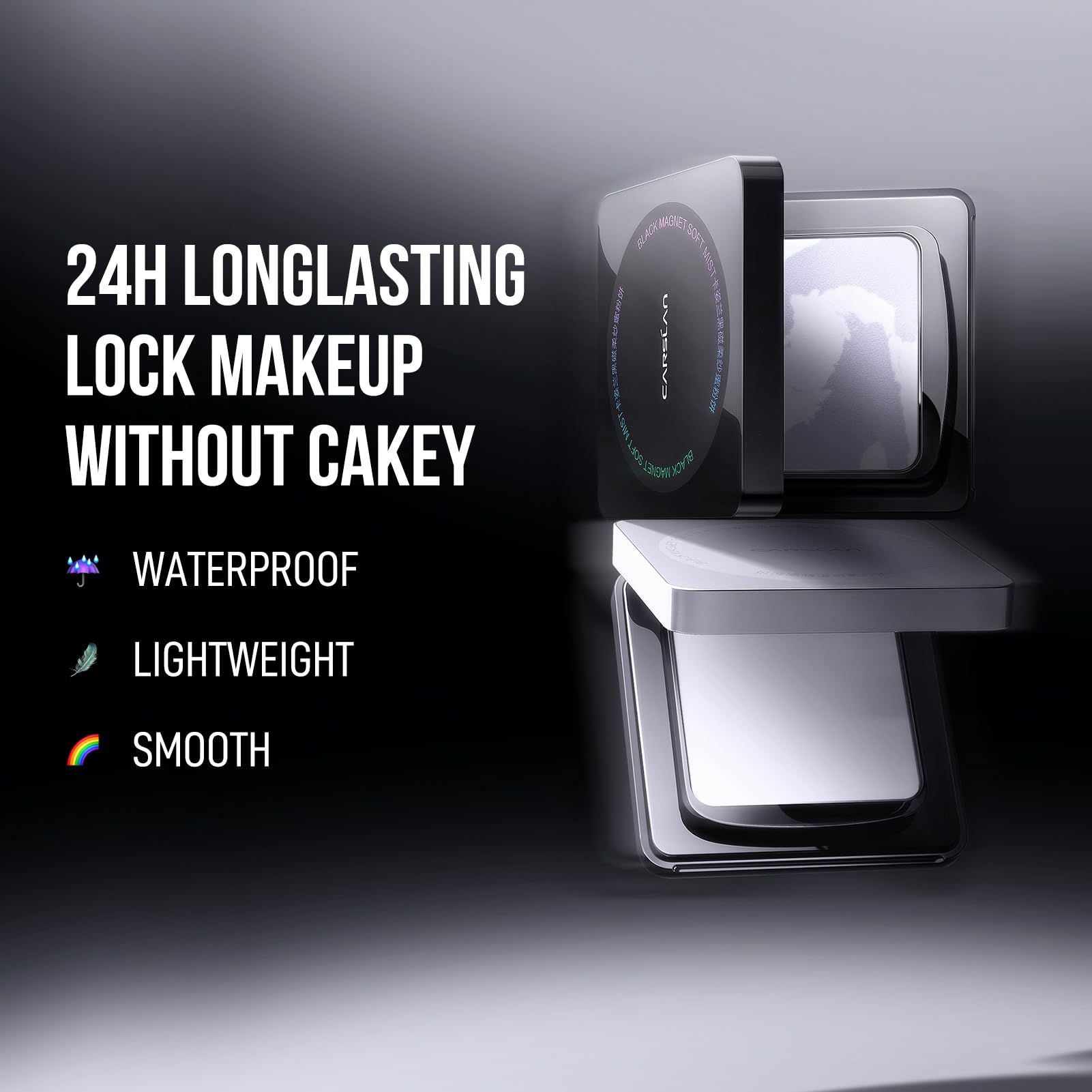 Carslan talc free translucent makeup powder texture close up