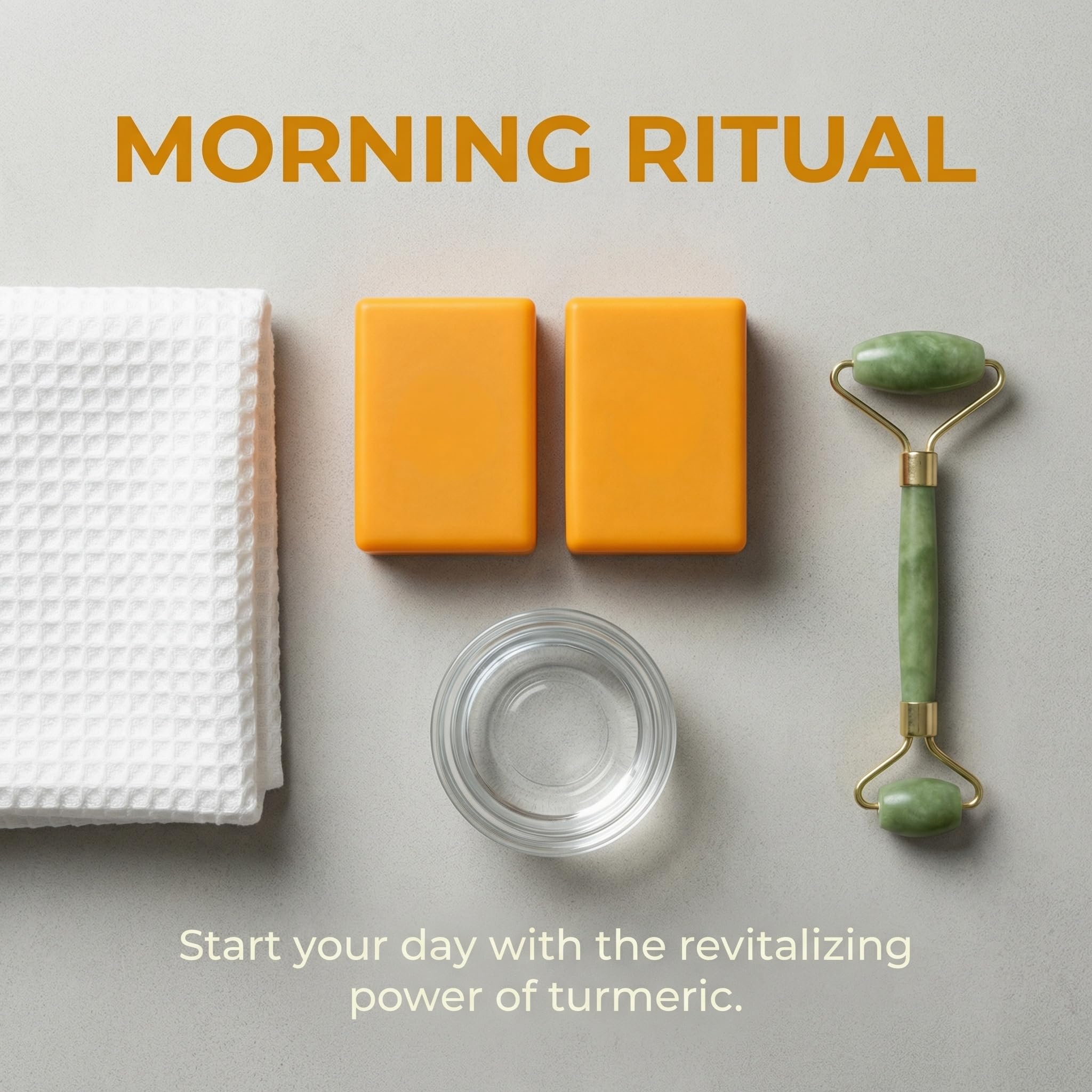 Handmade turmeric soap bars in sustainable packaging