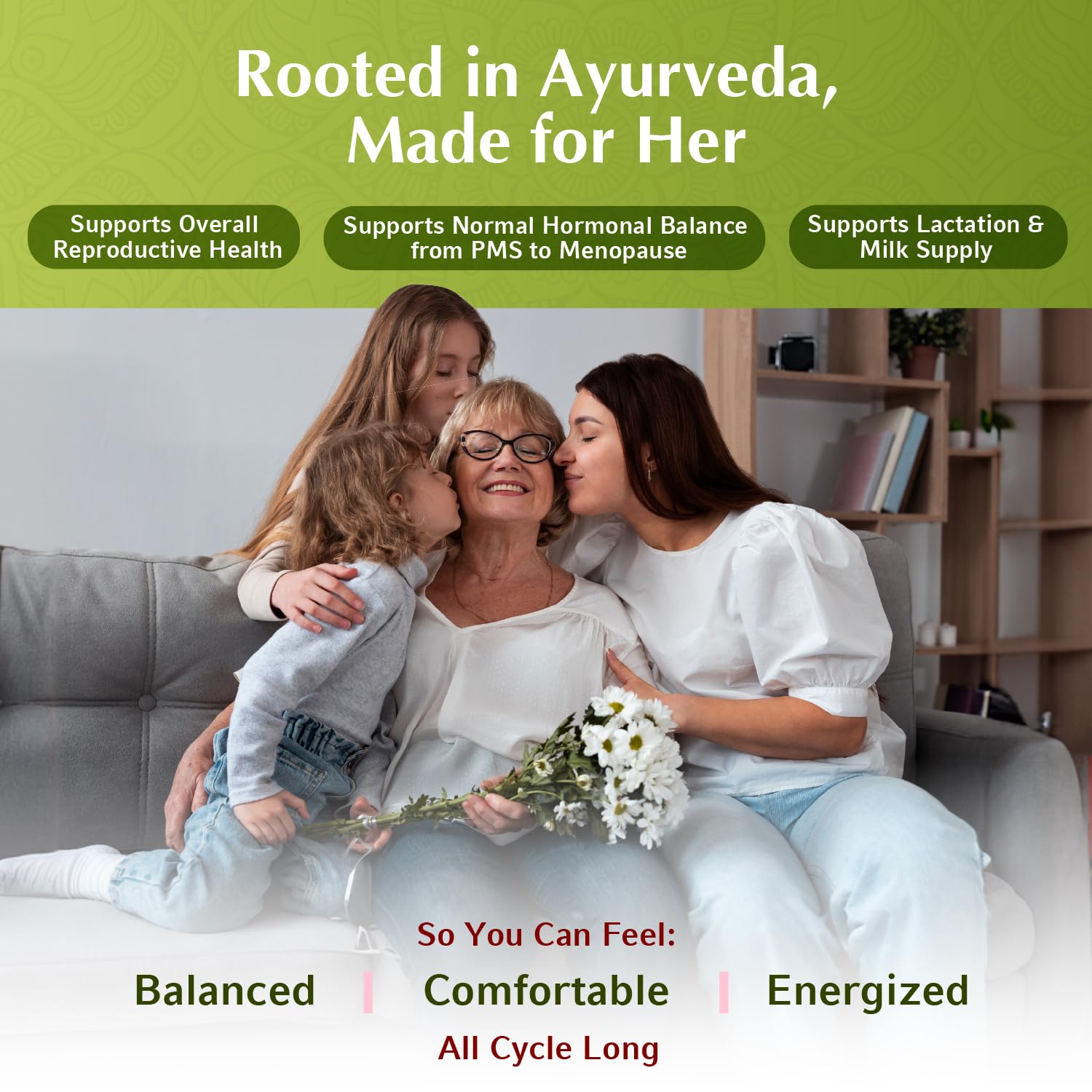 Organic Shatavari 1200mg capsules supplement label detail