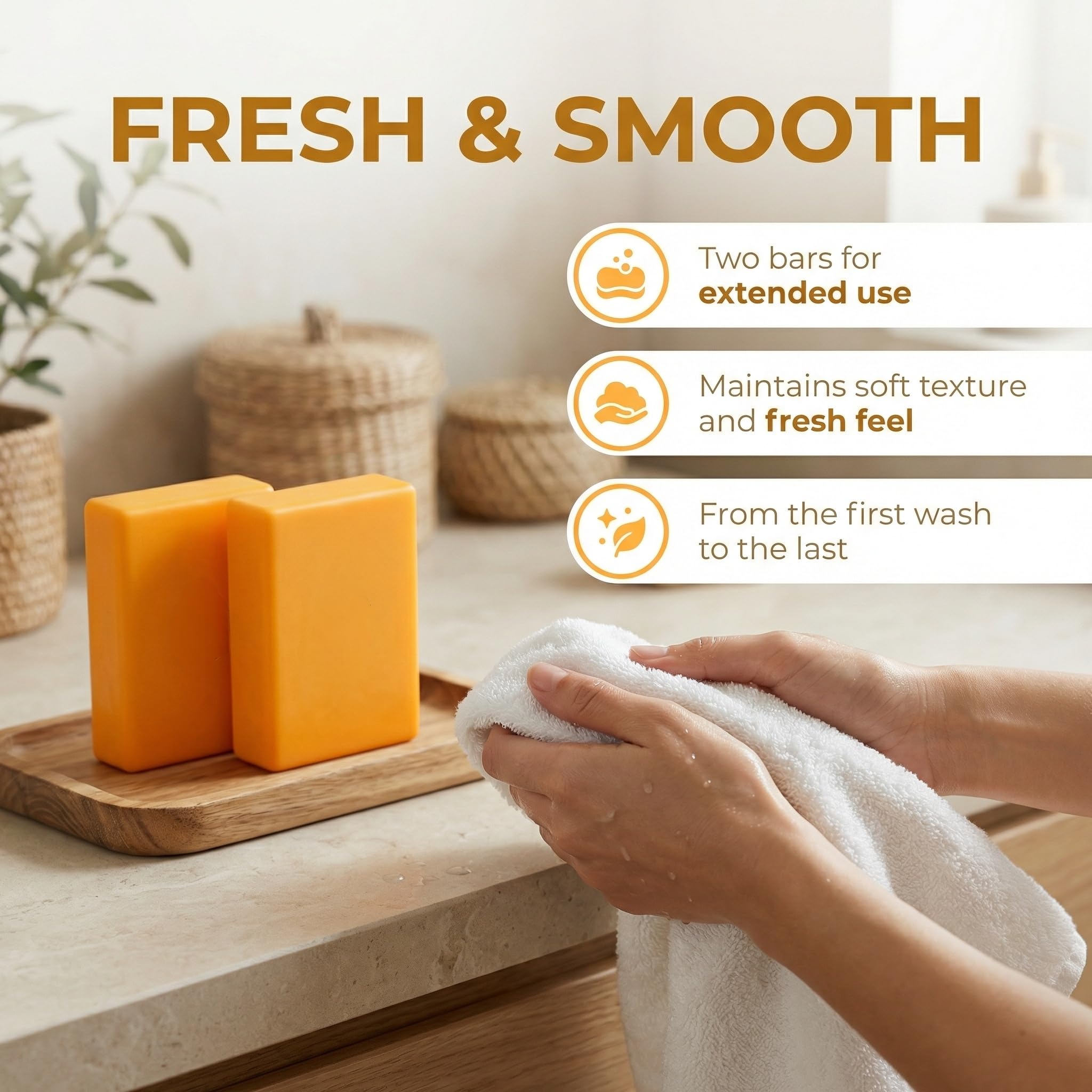 Natural ingredients graphic for turmeric face and body bar