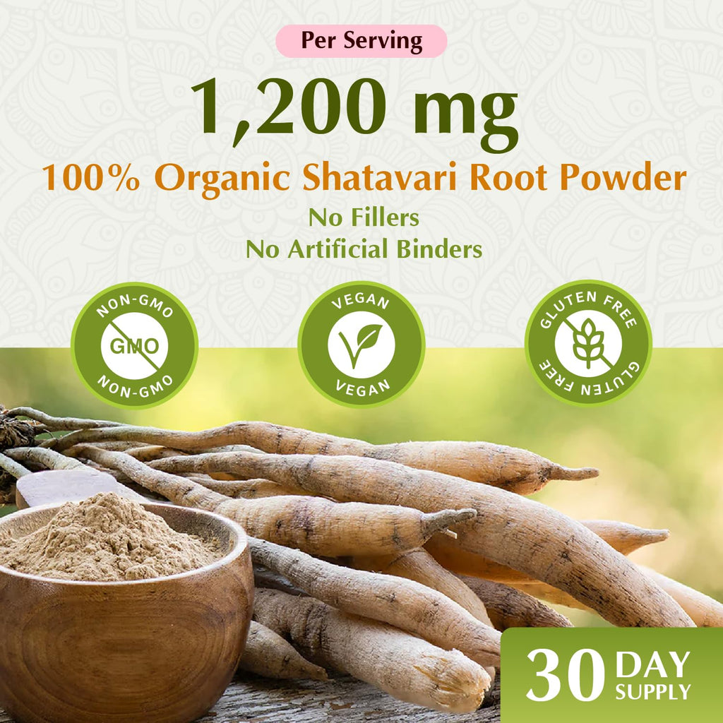Jiva Botanicals Shatavari 60 count bottle side view