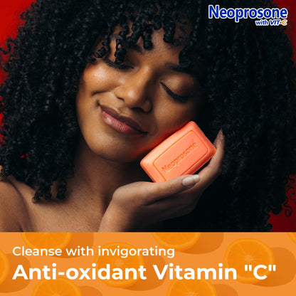 Authentic Neoprosone skin brightening soap bar for knees and elbows discoloration.