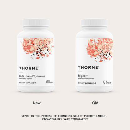 Thorne Milk Thistle Phytosome formerly Siliphos antioxidant complex packaging detail