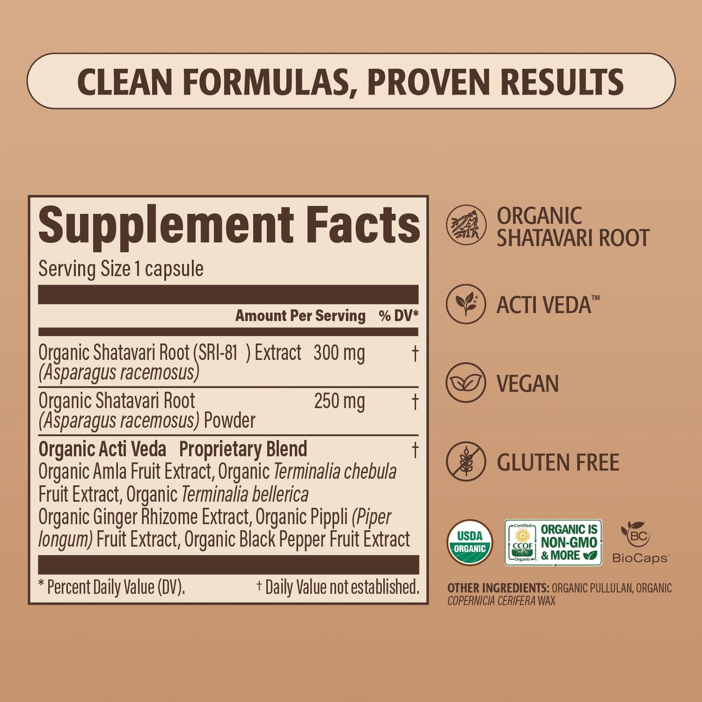 Elevate Organic Shatavari capsules with Acti Veda blend for menopause relief