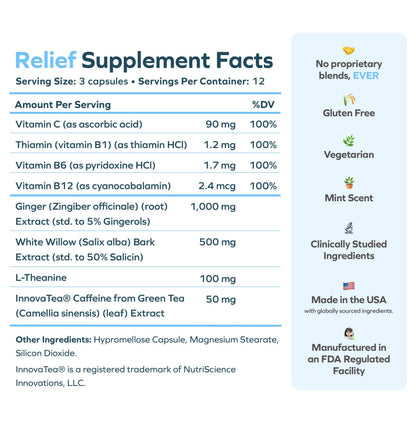 Cheers Relief vegetarian capsules for post drinking stomach and headache comfort