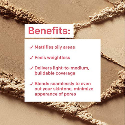 Back of Almay hypoallergenic loose powder packaging