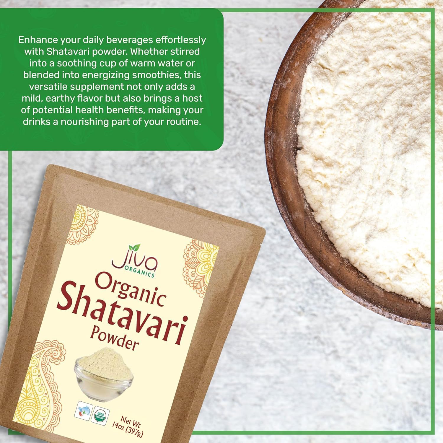 Jiva Organics organic Ayurvedic supplement powder texture