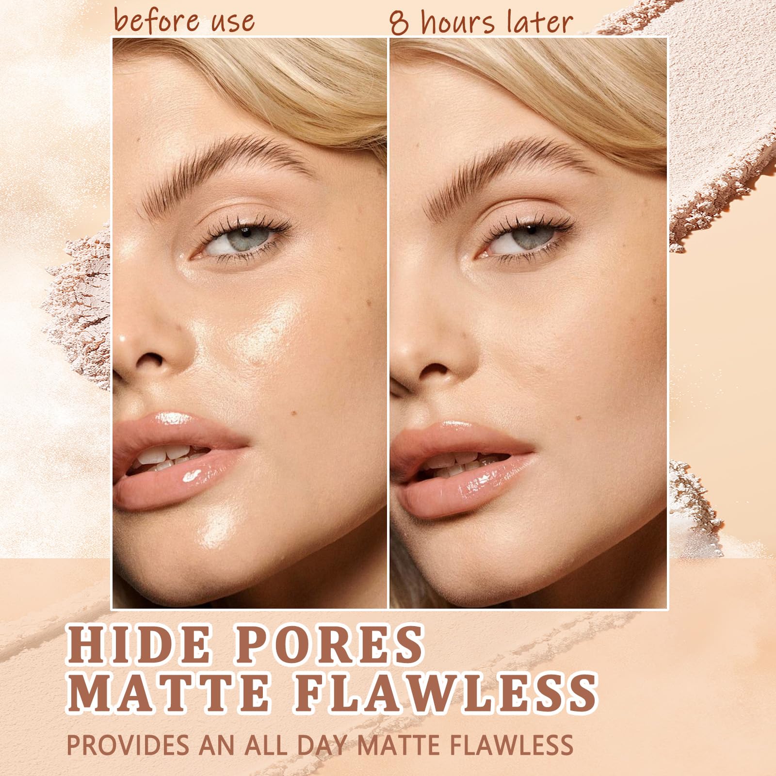 Naissiya matte smooth setting powder natural beige shade close up