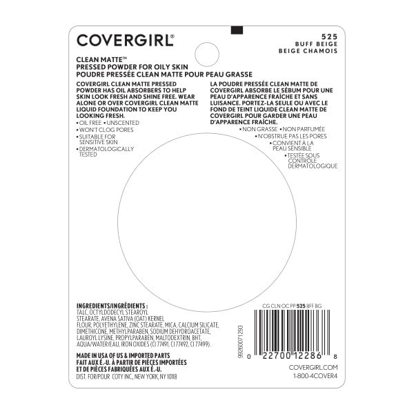 Covergirl Clean Matte Pressed Powder Buff Beige compact open view