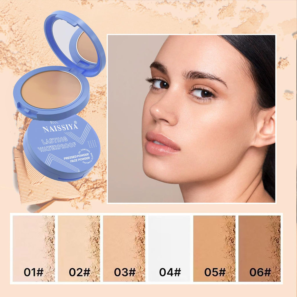 Naissiya long lasting pressed powder portable design