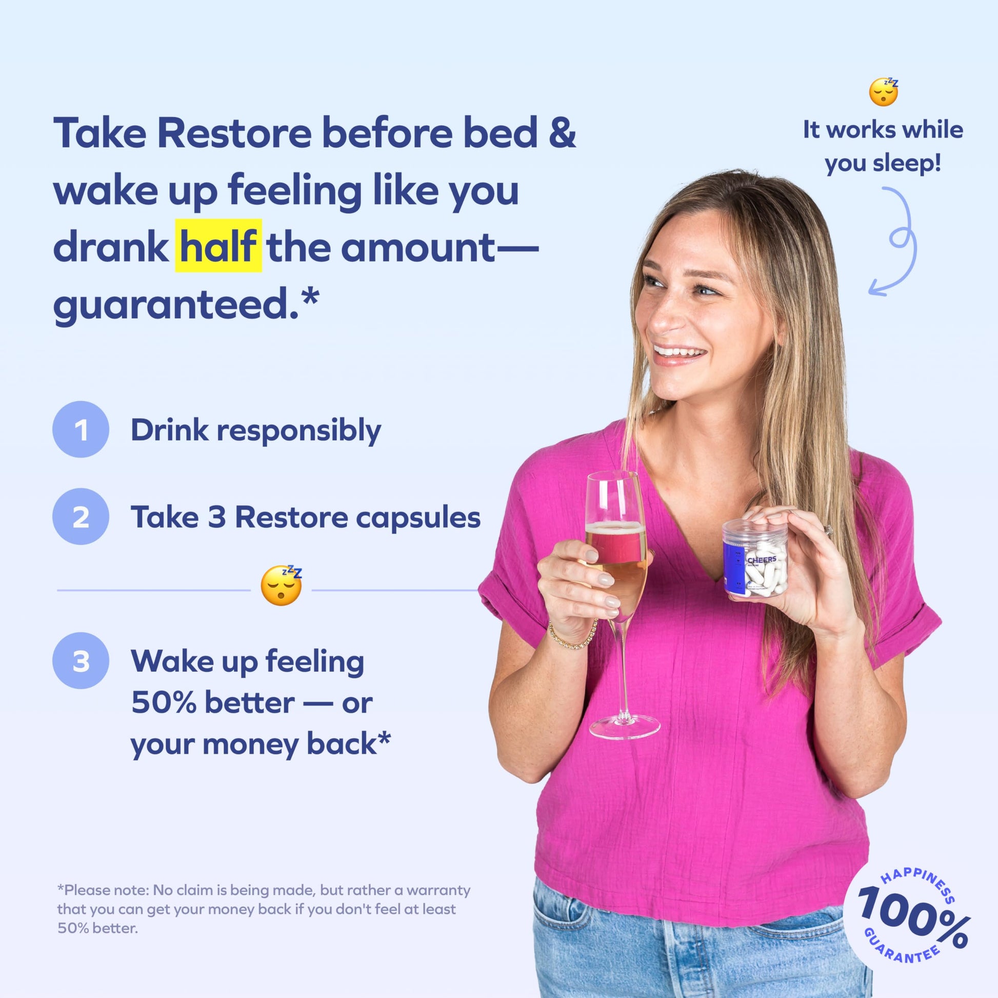 Cheers after alcohol support capsules showing complete supplement facts label and ingredient list