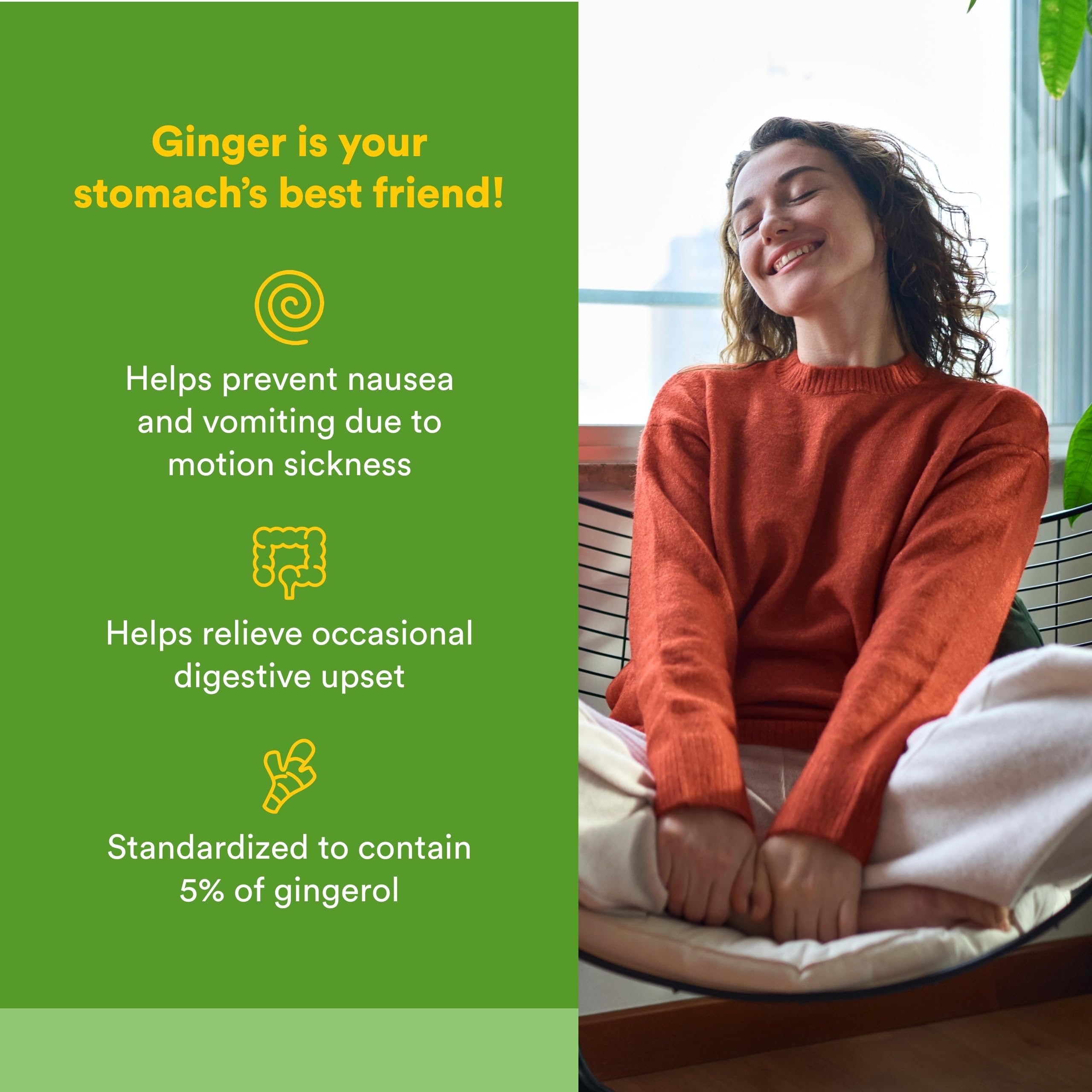 Natural Factors Chewable Ginger digestive aid supplement label information and supplement facts