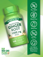 Non-GMO and gluten-free quick release ginger capsules for natural stomach soothing