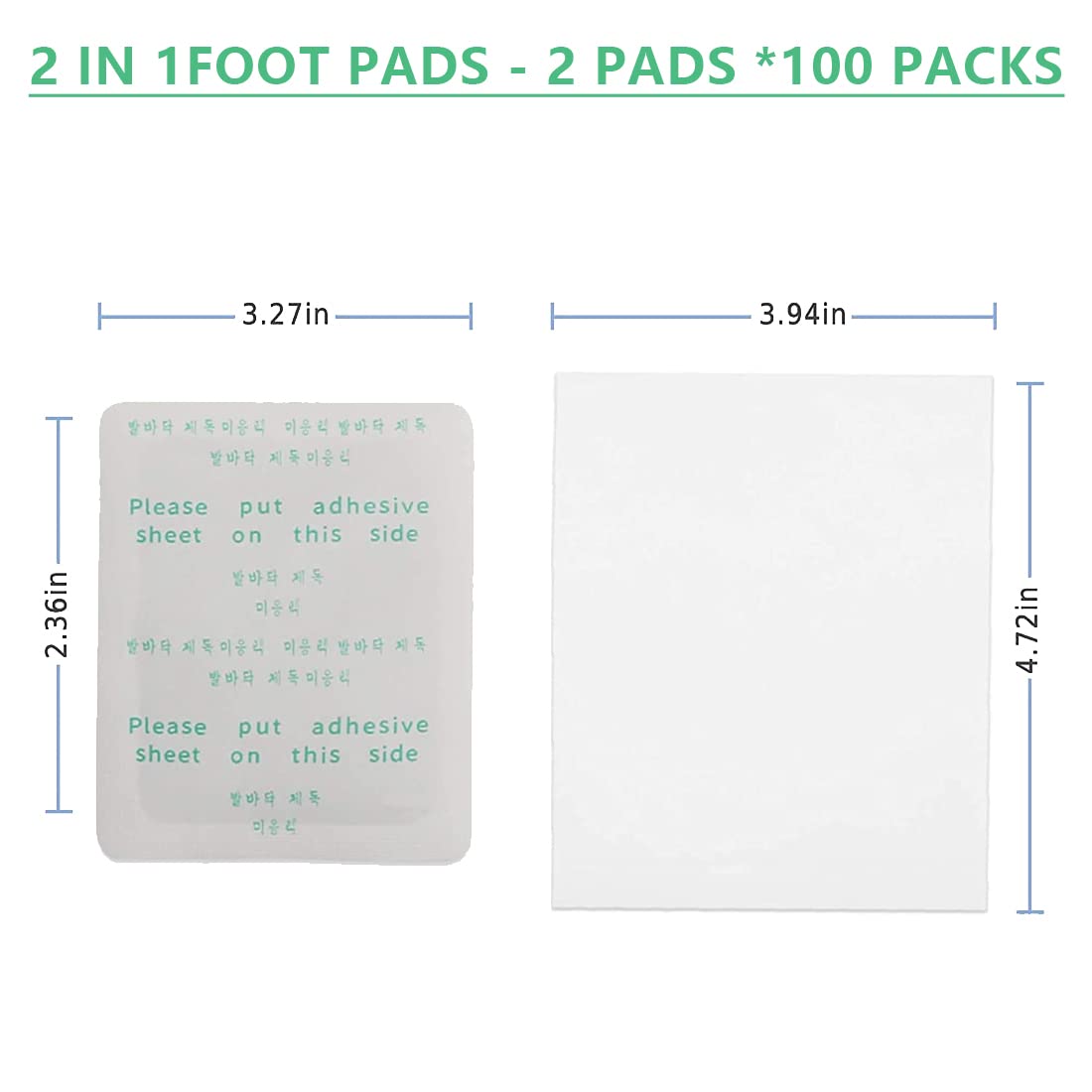 Maguja premium relaxation foot pads package alongside individual single use sealed plastic bags
