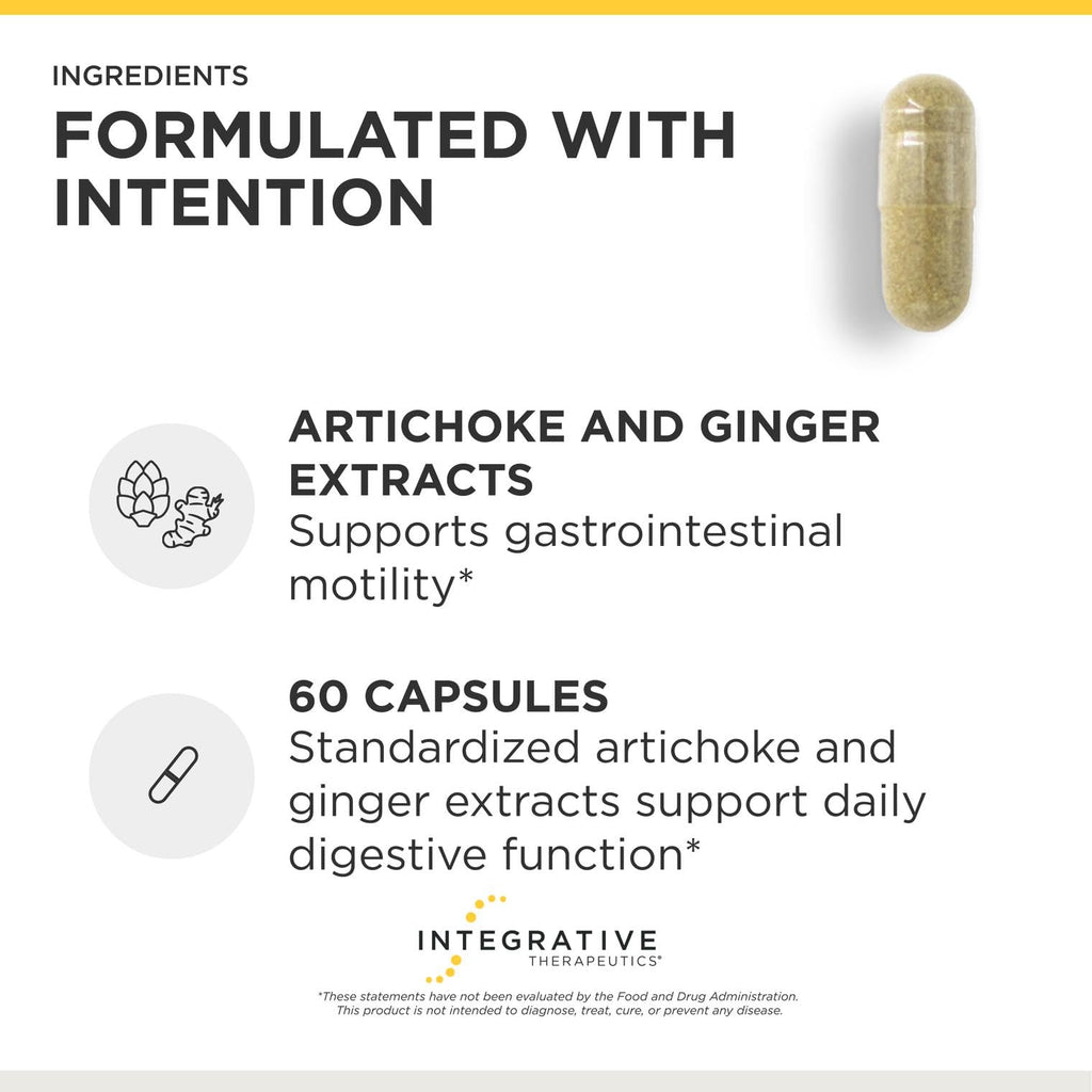 Authentic USA imported Integrative Therapeutics Motility Activator bottle highlighting gluten free and dairy free icons.