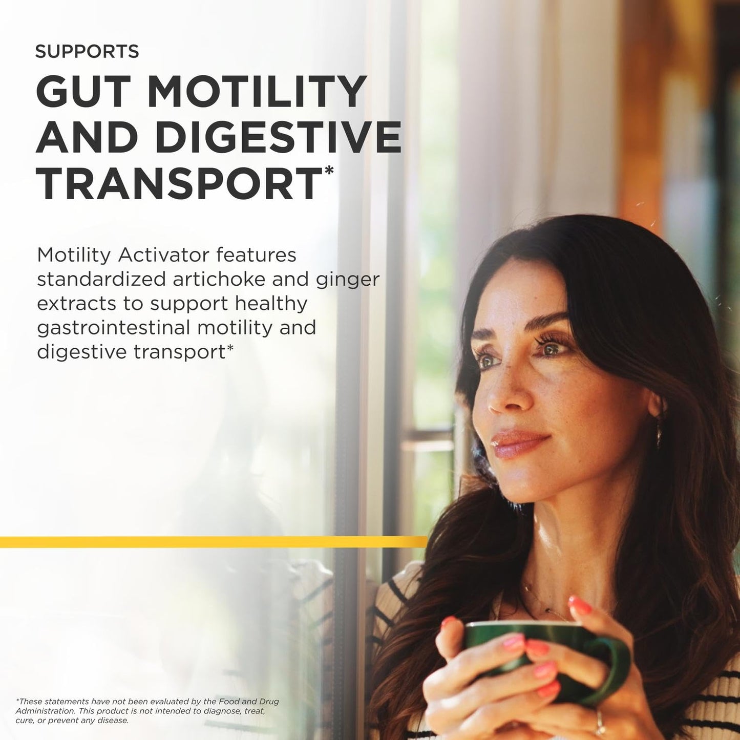 Close up view of the prokinetic gut health capsules from Integrative Therapeutics Motility Activator.