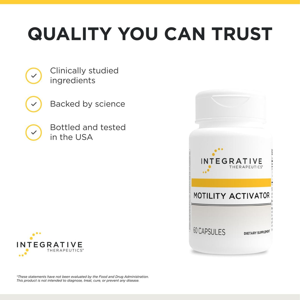 Integrative Therapeutics Motility Activator package seal and expiration details for quality assurance.