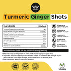 Nutritional facts and serving size information on the authentic imported Dauson turmeric shot packaging.