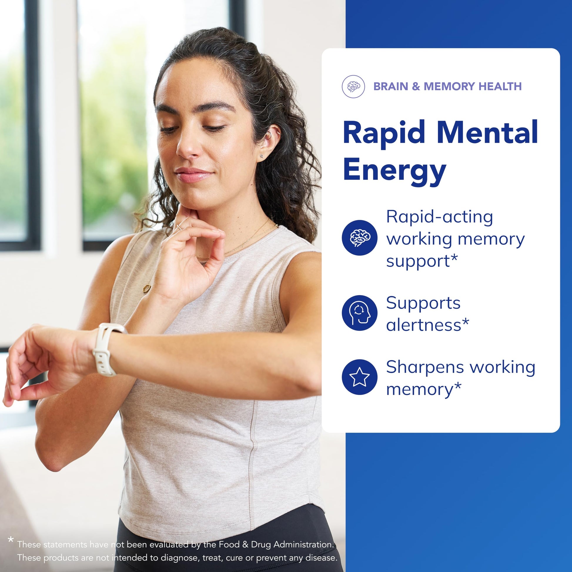 Pure Encapsulations Rapid Mental Energy vegan brain health supplement side view