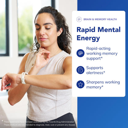 Pure Encapsulations Rapid Mental Energy vegan brain health supplement side view