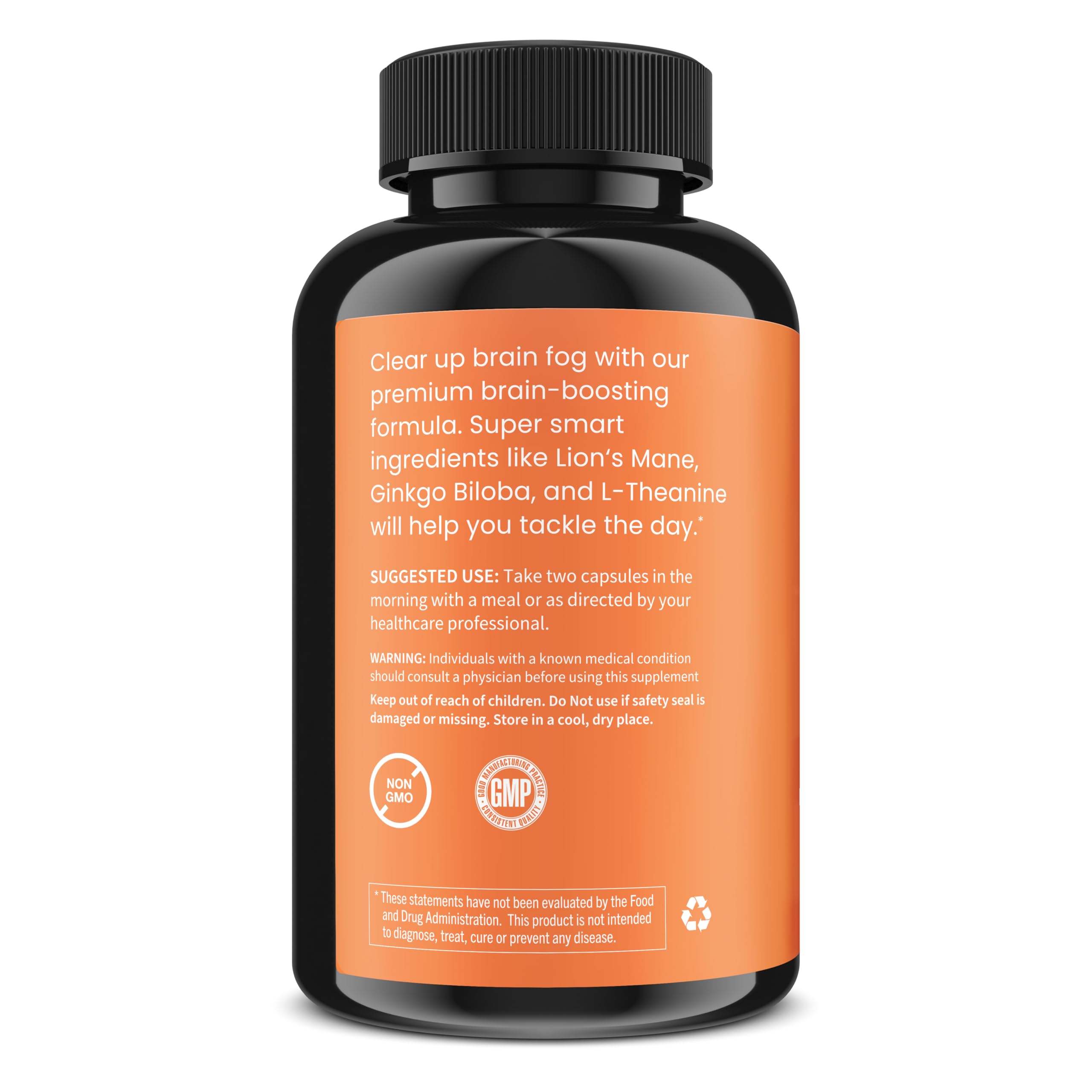 Side view of WellPath Mind capsules highlighting the vegan and non-GMO certification logos.