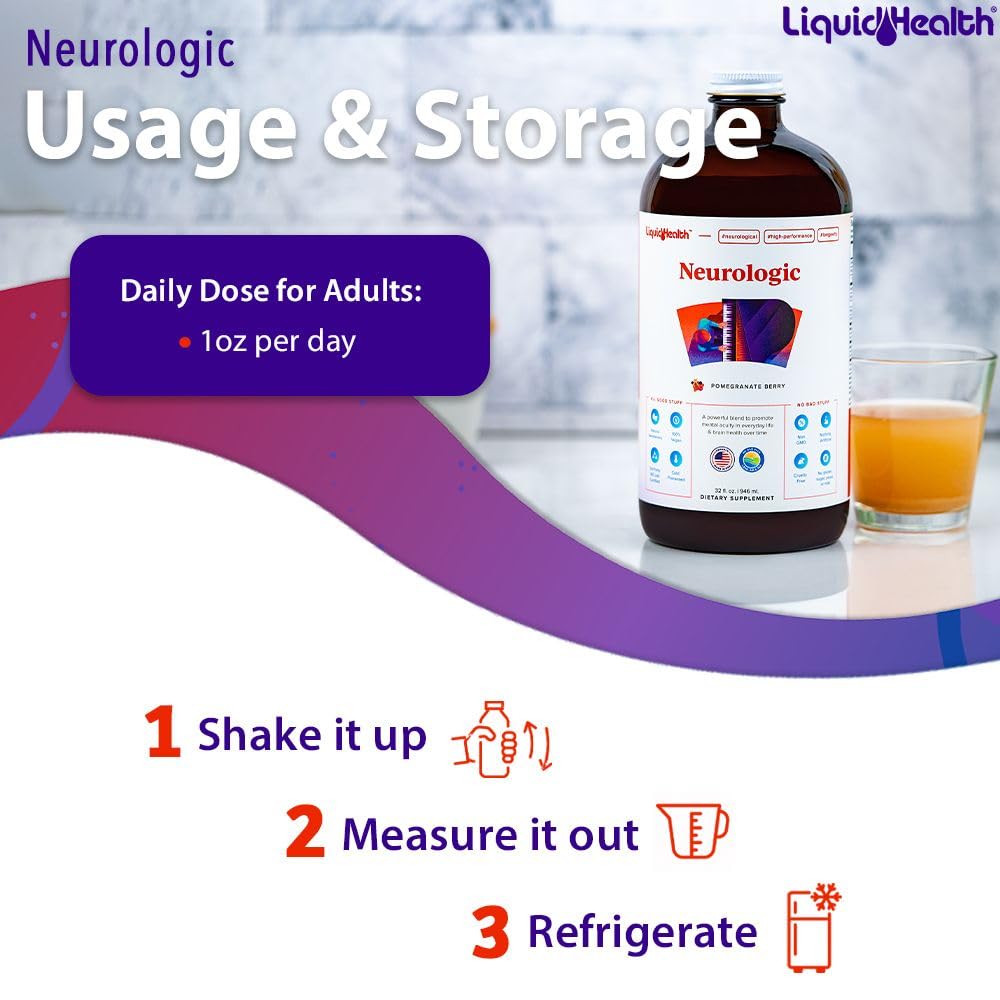 Side view of LIQUIDHEALTH 32 Fluid Ounce bottle displaying dietary certifications