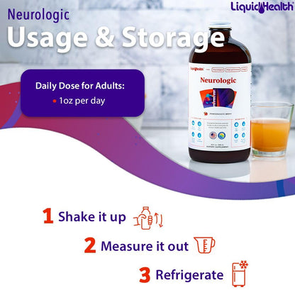 Side view of LIQUIDHEALTH 32 Fluid Ounce bottle displaying dietary certifications