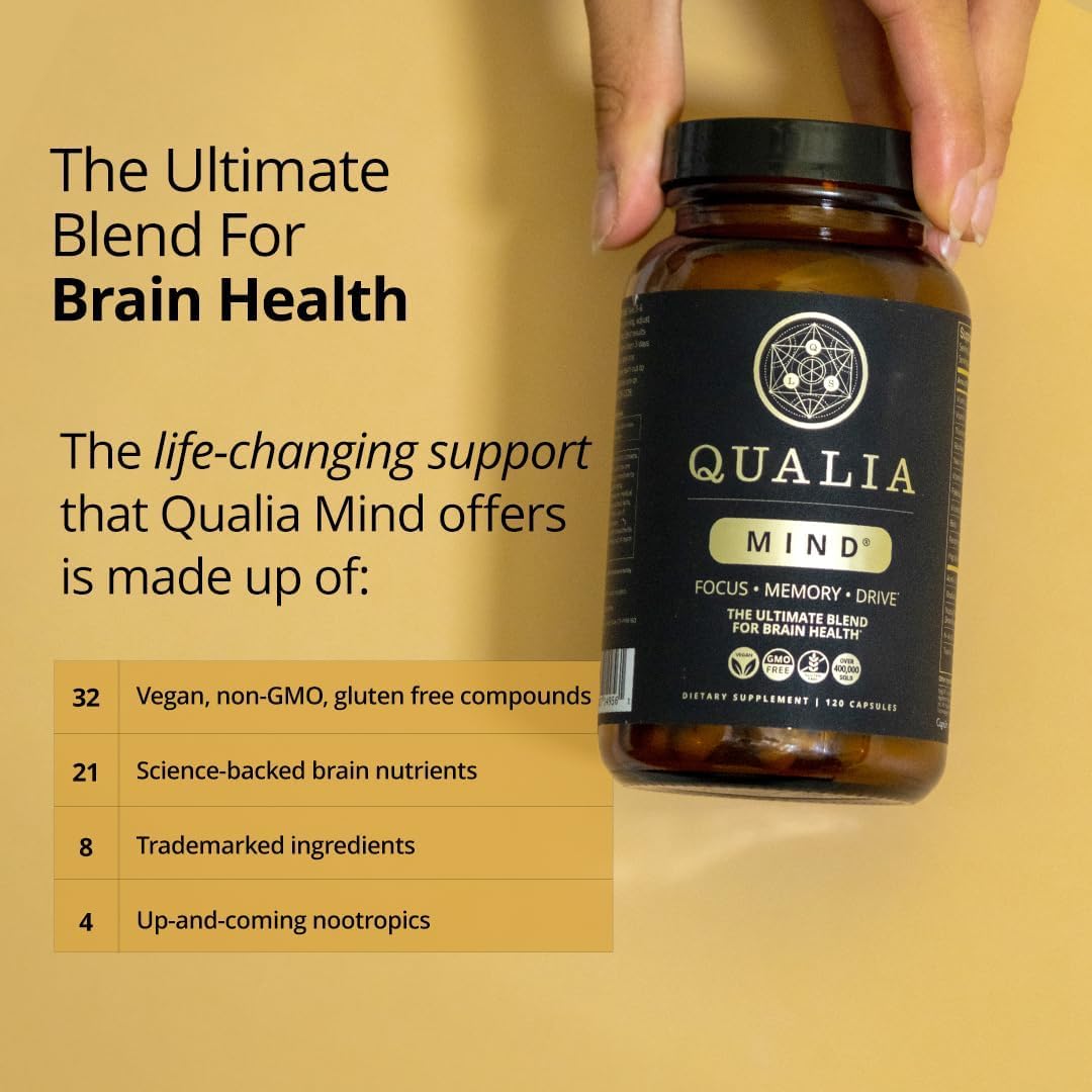 USA imported Qualia Mind brain nourishment supplement bottle for focus and drive